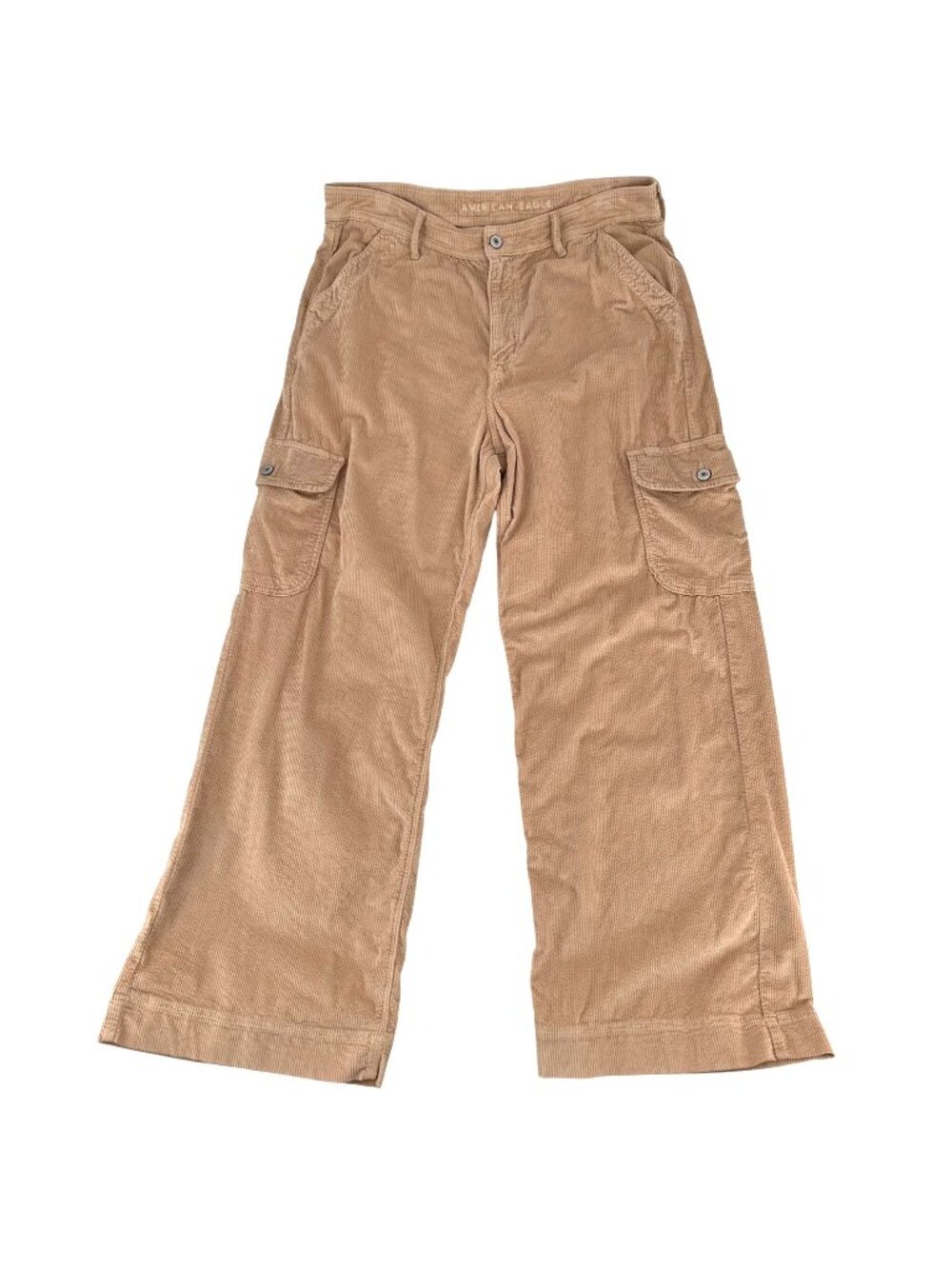 American Eagle Womens Corduroy Cargo Pants Beige Size 14 Stretch Regular 30"
